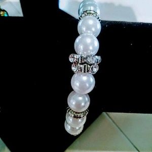 White Pearls Charm Bracelet